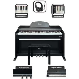 Midex PLX-190BK Siyah 88 Tuşlu Hammer Action ve Tuş Hassasiyeti Dijital Piyano