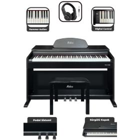 Midex PLX-190BK Siyah 88 Tuşlu Hammer Action ve Tuş Hassasiyeti Dijital Piyano