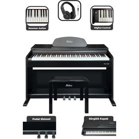 Midex PLX-190BK Siyah 88 Tuşlu Hammer Action ve Tuş Hassasiyeti Dijital Piyano