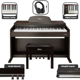 Midex PLX-190SR Gül Ağacı 88 Tuşlu Hammer Action ve Tuş Hassasiyeti Dijital Piyano