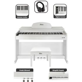 Midex Plx-190Wh 88 Tuşlu Hammer Action Ve Tuş Hassasiyeti Beyaz Dijital Piyano