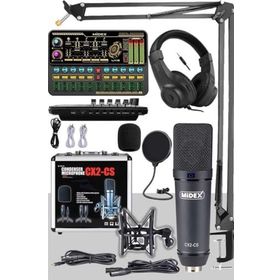 Midex Private Paket-2 CX2 Mikrofon VS11 Ses Kartı Stüdyo Kayıt Seti