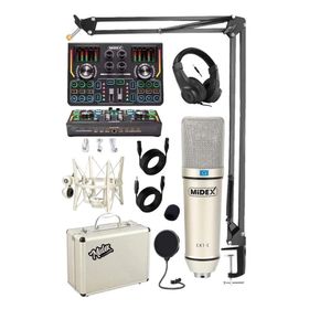 Midex Private Paket-3 CX2 Mikrofon VS15 Ses Kartı Stüdyo Kayıt Seti