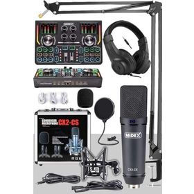 Midex Private Paket-3 CX2 Mikrofon VS15 Ses Kartı Stüdyo Kayıt Seti