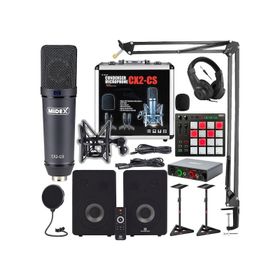 Midex Private Paket-6 Monitör-Mikrofon-Ses Kartı-Kulaklık ve Midi Pad Controller Stüdyo Ekipmanları Seti