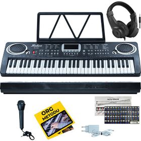 Midex PS-1500BK Başlangıç İçin 61 Tuşlu Org Notalık Adaptör Öğrenim Metodu