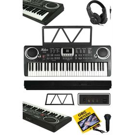 Midex PS-1500BK-H Başlangıç İçin 61 Tuşlu Org Kulaklık Notalık Adaptör Öğrenim Metodu