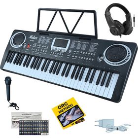 Midex PS-1500BK-H Başlangıç İçin 61 Tuşlu Org Kulaklık Notalık Adaptör Öğrenim Metodu