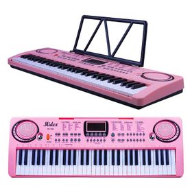 Midex PS-1500PK Başlangıç İçin 61 Tuşlu Org Pembe Renk Notalık Adaptör Mikrofon