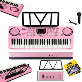 Midex PS-1500PK-H Başlangıç İçin Pembe 61 Tuşlu Org Kulaklık Notalık Mikrofon Metod