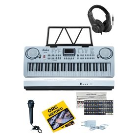 Midex PS-1500WH-H Başlangıç İçin 61 Tuşlu Org Kulaklık Notalık Adaptör Öğrenim Metodu