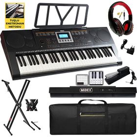 Midex PS-3500KSP Tuş Hassasiyetli 61 Tuşlu Org Sustain Pedallı Stand Pedal Çanta Kulaklık Notalık Metod
