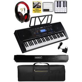 Midex PS-4500K Tuş Hassasiyetli 61 Tuşlu Org Dijital Lcd Ekran Usb Mp3 Kulaklık Çanta Notalık Öğrenme Metodu
