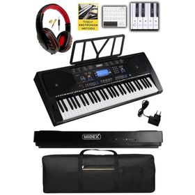Midex PS-4500K Tuş Hassasiyetli 61 Tuşlu Org Dijital Lcd Ekran Usb Mp3 Kulaklık Çanta Notalık Öğrenme Metodu