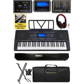 Midex PS-4500KS Tuş Hassasiyetli 61 Tuşlu Org Lcd Ekran Usb Mp3 Stand Kulaklık Çanta Notalık Metod
