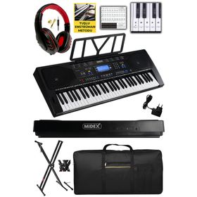Midex PS-4500KS Tuş Hassasiyetli 61 Tuşlu Org Lcd Ekran Usb Mp3 Stand Kulaklık Çanta Notalık Metod
