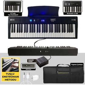 Midex PS4000BK Tuş Hassasiyetli 61 Tuşlu Org Bluetooth USB Midi Metod
