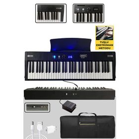 Midex PS4000BK Tuş Hassasiyetli 61 Tuşlu Org Bluetooth USB Midi Metod