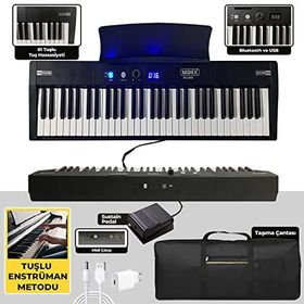 Midex PS4000BK Tuş Hassasiyetli 61 Tuşlu Org Bluetooth USB Midi Metod
