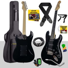 Midex RPH-30BK Gül Klavye Strat Kasa SSS Elektro Gitar Seti