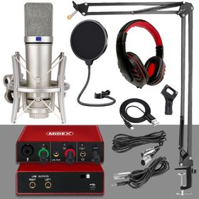 Midex Special Paket-1 Stüdyo Ekipmanları Ses Kartı Mikrofon Kulaklık