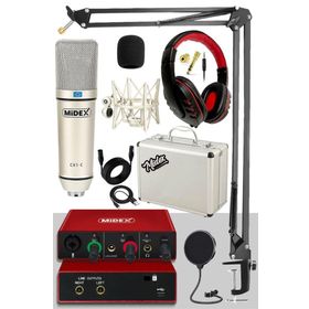 Midex Special Paket-1 Stüdyo Ekipmanları Ses Kartı Mikrofon Kulaklık