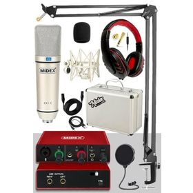 Midex Special Paket-1 Stüdyo Ekipmanları Ses Kartı Mikrofon Kulaklık