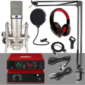 Midex Special Paket-1 Stüdyo Ekipmanları Ses Kartı Mikrofon Kulaklık