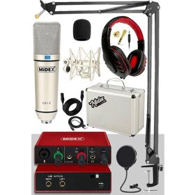 Midex Special Paket-1 Stüdyo Ekipmanları Ses Kartı Mikrofon Kulaklık