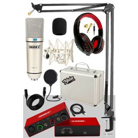 Midex Special Paket-2 Stüdyo Ekipmanları Ses Kartı Mikrofon Kulaklık
