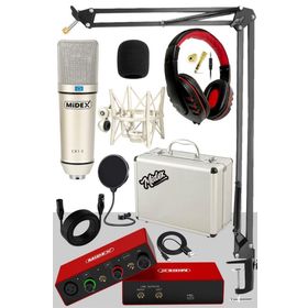 Midex Special Paket-2 Stüdyo Ekipmanları Ses Kartı Mikrofon Kulaklık
