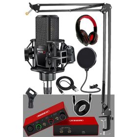 Midex Special Paket-3 Stüdyo Ekipmanları Ses Kartı Condenser Mikrofon Kulaklık Stand Full Set