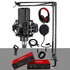 Midex Special Paket-3 Stüdyo Ekipmanları Ses Kartı Condenser Mikrofon Kulaklık Stand Full Set