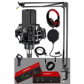 Midex Special Paket-3 Stüdyo Ekipmanları Ses Kartı Condenser Mikrofon Kulaklık Stand Full Set