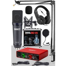 Midex Stüdyo Ekipmanları Exclusive Paket-2 CX2 Mikrofon GLX-700RD Ses Kartı Stüdyo Kayıt Seti