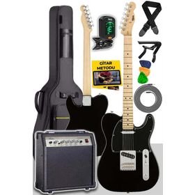Midex Telecaster Black SS Elektro Gitar Full Set