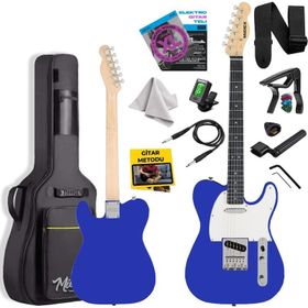 Midex TLX-50BL Tele Kasa Maple Klavye 2 Single-Coil Manyetik Elektro Gitar
