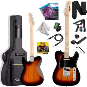 Midex TLX-50SB Tele Kasa Maple Klavye 2 Single Coil Manyetik Elektro Gitar