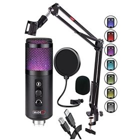 Midex V5 RGB USB Oyuncu ve Yayıncı Mikrofonu + Condenser