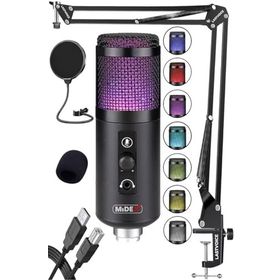 Midex V5 RGB USB Oyuncu ve Yayıncı Mikrofonu + Condenser
