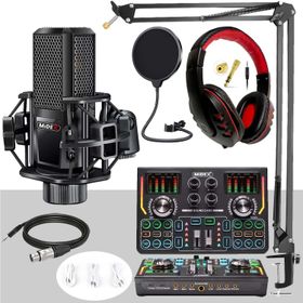 Midex Vokal Paket-1 Mx2020 Mikrofon 6 Kanal Stüdyo Mikseri Kulaklık Full Set