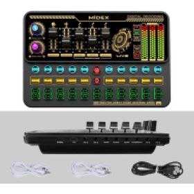 Midex VS11 Üst Seviye Stüdyo Kayıt Canlı Yayın Bluetooth ve Şarjlı Ses Kartı Efektli Radyo Mikseri