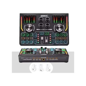 Midex VS15 Üst Seviye Stüdyo Kayıt Canlı Yayın Şarjlı Ses Kartı Efektli Radyo Mikseri
