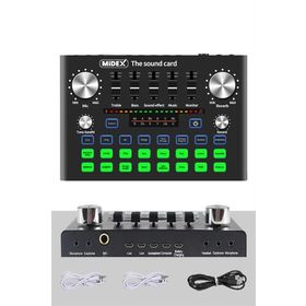 Midex VS9 Stüdyo Kayıt Canlı Yayın Ses Kartı Efektli Radyo Mikseri