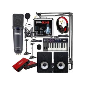 Midex Wizard Paket-6 Monitör-Mikrofon-Ses Kartı-Kulaklık ve Midi Klavye Stüdyo Ekipmanları Seti
