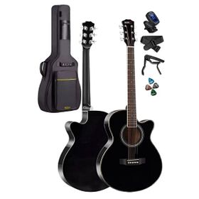 Midex XC-200BK 4/4 Yetişkin Üst Segment Kesik Kasa Siyah Akustik Gitar