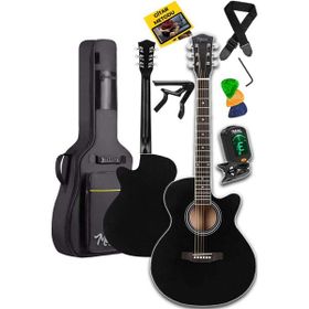 Midex XC-200BK 4/4 Yetişkin Üst Segment Kesik Kasa Siyah Akustik Gitar