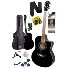 Midex XC-200BK 4/4 Yetişkin Üst Segment Kesik Kasa Siyah Akustik Gitar