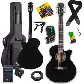 Midex XC-300BK-EQ Profesyonel 4/4 Yetişkin Üst Segment Siyah Elektro Akustik Gitar