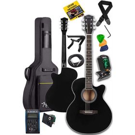 Midex XC-300BK-EQ Profesyonel 4/4 Yetişkin Üst Segment Siyah Elektro Akustik Gitar